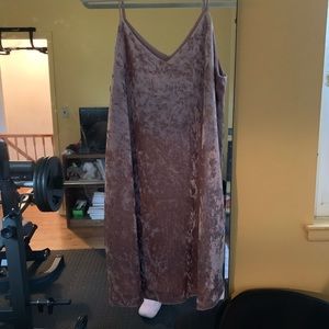 Pink velvet dress